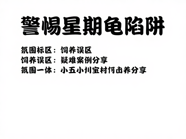 警惕星期龟陷阱！饲养误区纠正与疑难案例分享