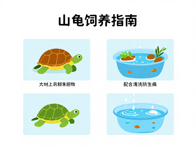 乌龟饲养指南，上层栖息与躲避物设置，配合定期清洗防生病