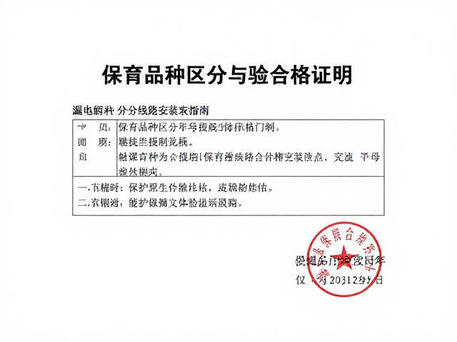 保育品种区分与检疫合格证明,漏电保护线路安装全指南
