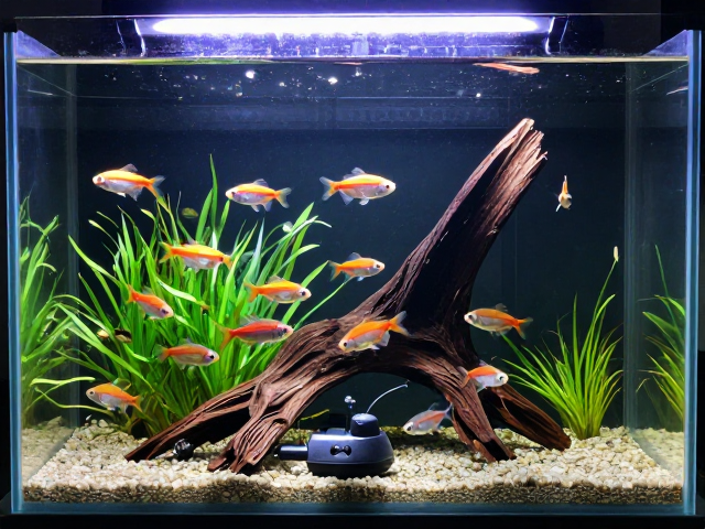 群游鱼怎么养?氧气泵,沉木水草打造爆缸高颜值水族缸