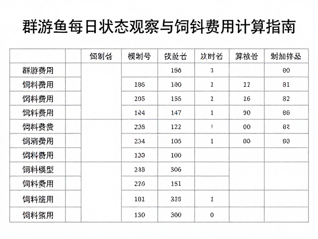群游鱼每日状态观察与饲料费用计算指南