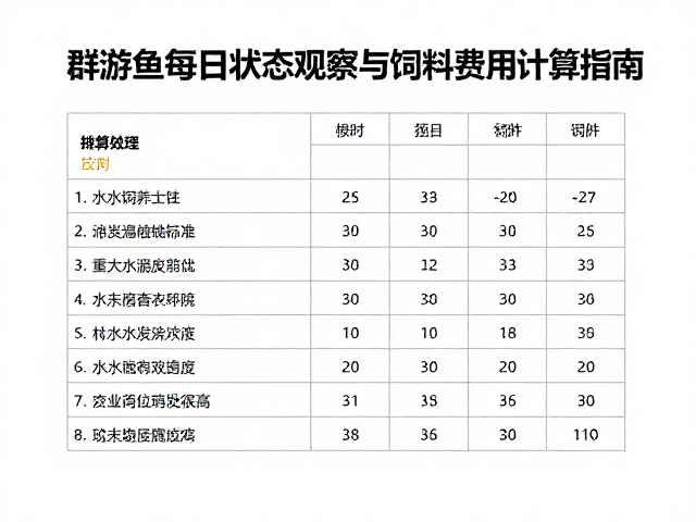 群游鱼每日状态观察与饲料费用计算指南