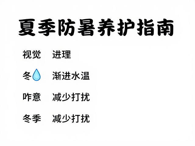 夏季防暑养护指南，渐进调水温，冬季减少打扰