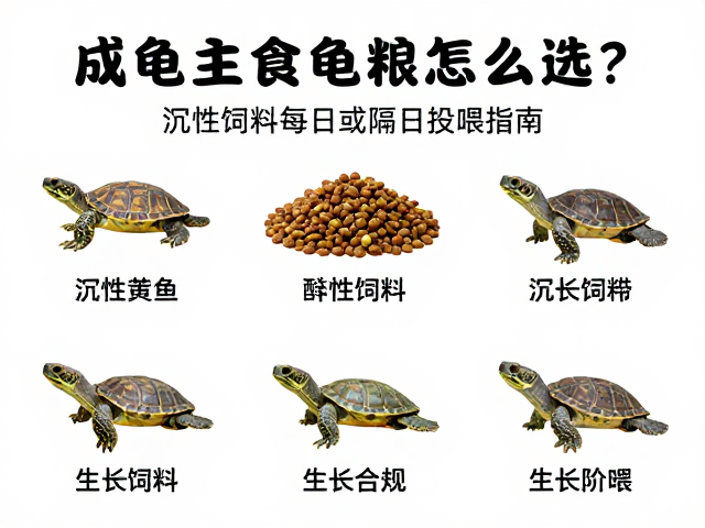 成龟主食龟粮怎么选？沉性饲料每日或隔日投喂指南