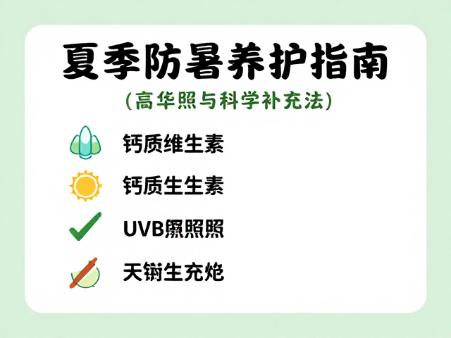 夏季防暑养护指南,钙质维生素与UVB光照科学补充法