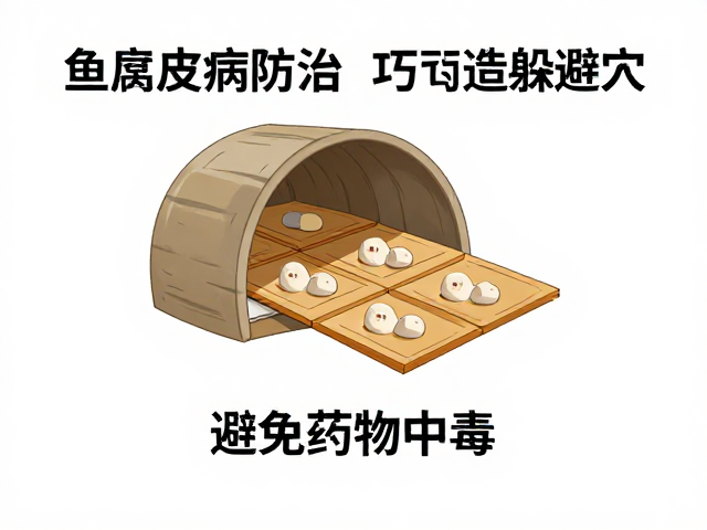 鱼腐皮病防治,巧造躲避穴,避免药物中毒