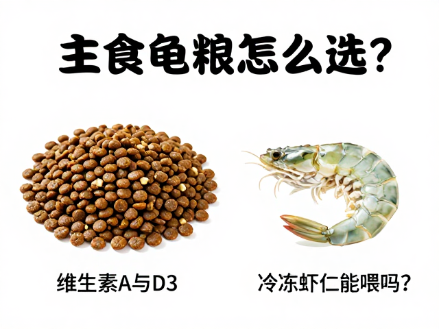 主食龟粮怎么选?维生素A与D3关键作用,冷冻虾仁能喂吗?
