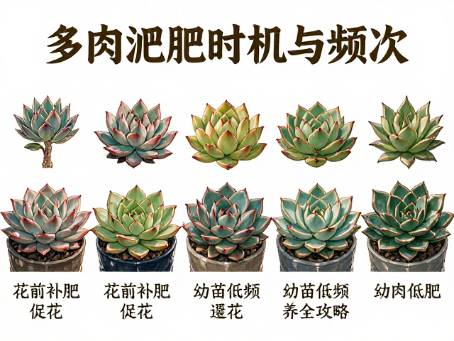 多肉施肥时机与频次，花前补肥促花，幼苗低频养护全攻略