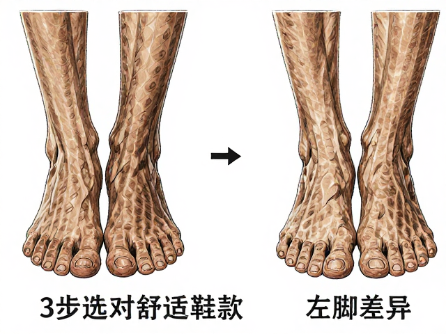 选鞋必看,前掌厚度、脚趾余量与左右脚差异,3步选对舒适鞋款