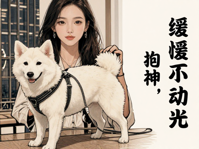 牵引带轻柔辅助，居家环境改造建议，缓慢随行引导宠物好习惯
