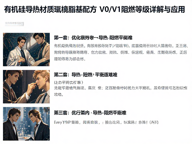 有机硅导热材质环氧树脂基配方,V0/V1阻燃等级详解与应用