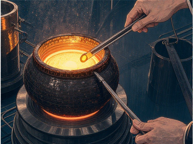 老式黏土熔金坩埚搭配感应熔炼炉与坩埚钳,黄金熔炼实操指南