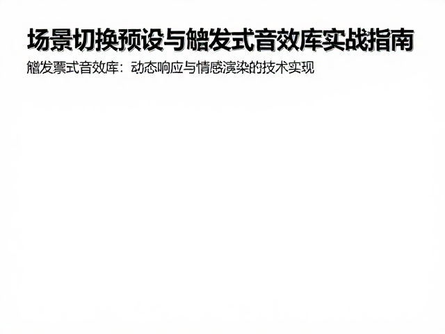 景区常态化演艺如何设计？场景切换预设与触发式音效库实战指南