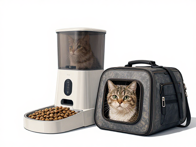 专用猫粮搭配智能喂食器与猫包,打造科学养宠新体验