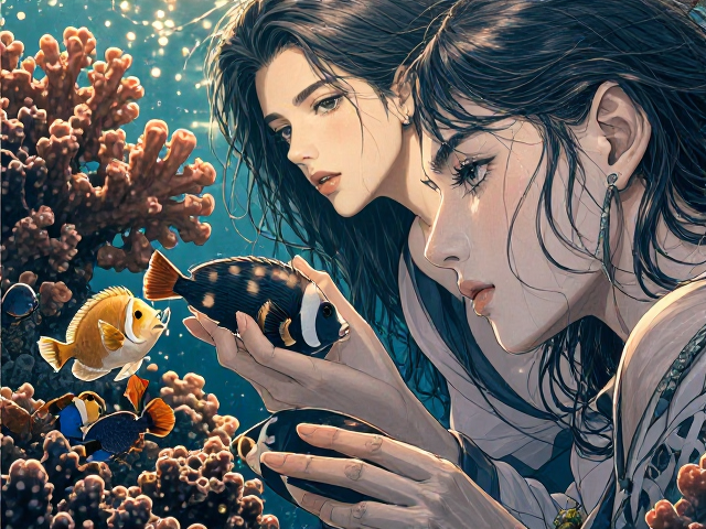 热带珊瑚礁清洁鱼互动，维持适宜盐度的生态奥秘