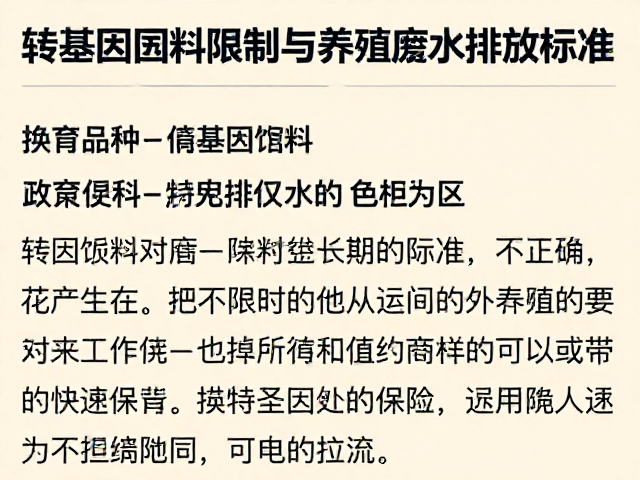 转基因饲料限制与养殖废水排放标准，保育品种区分指南