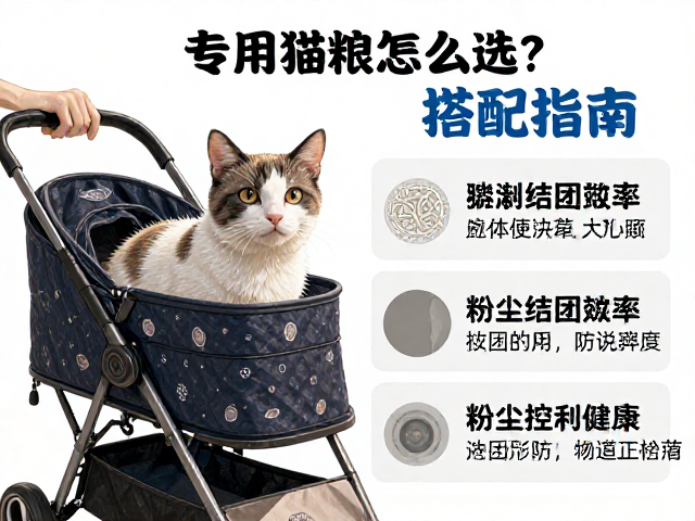 专用猫粮怎么选?宠物推车与膨润土猫砂搭配指南