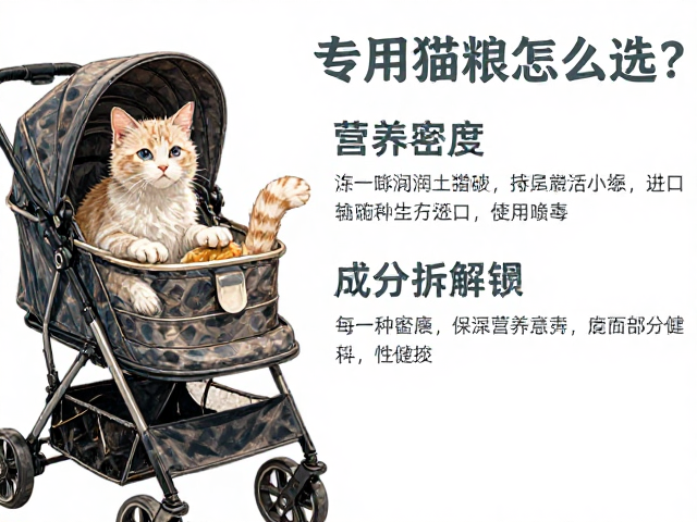 专用猫粮怎么选?宠物推车与膨润土猫砂搭配指南