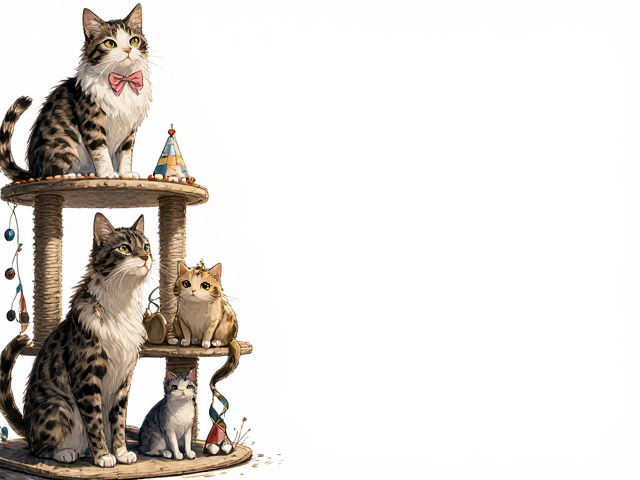 专用猫粮，猫爬架生日派对装饰，打造猫咪高颜值生日会