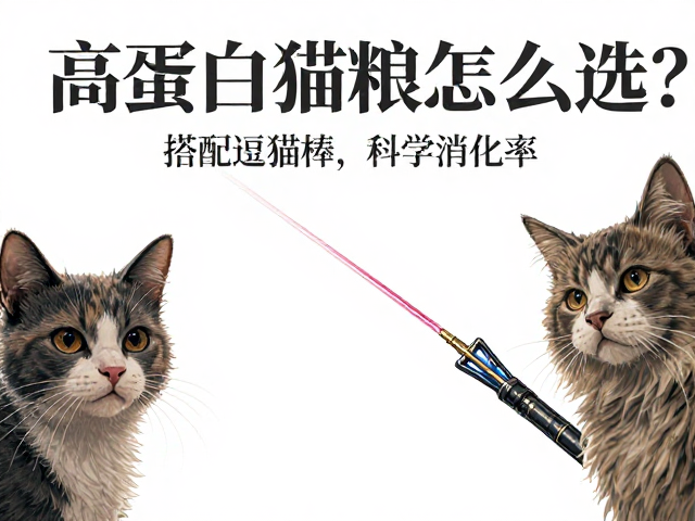 高蛋白猫粮怎么选?搭配逗猫棒激光笔,科学喂养攻略