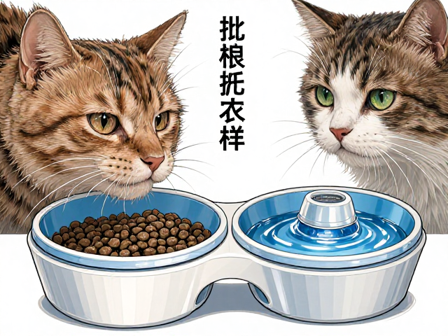 专用猫粮搭配每日清洁食盆与便携饮水碗,打造宠物健康饮水喂食新标准