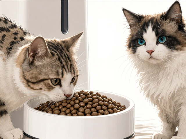 专用猫粮配自动喂食机,高易清洁性打造养宠新体验