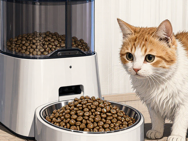 专用猫粮配自动喂食机,高易清洁性打造养宠新体验