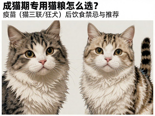 成猫期专用猫粮怎么选？疫苗(猫三联/狂犬)后饮食禁忌与推荐