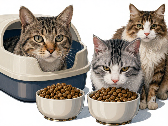 专用猫粮配防猫砂盆碗，精准匹配猫咪体型尺寸