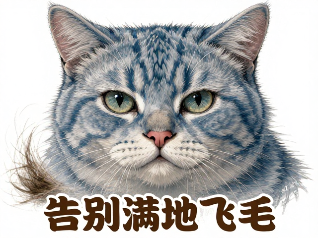 蓝色虎斑猫掉毛严重？专用护毛素护理指南，告别满地飞毛