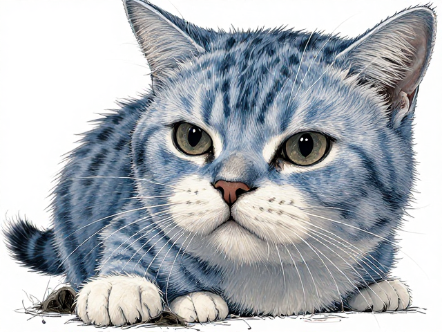 蓝色虎斑猫掉毛严重？专用护毛素护理指南，告别满地飞毛