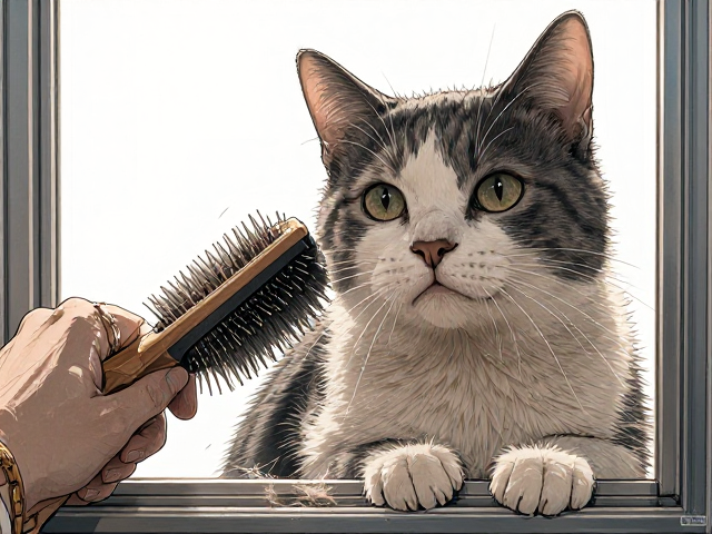 猫咪掉毛严重?用针梳排梳梳理,封窗保安全