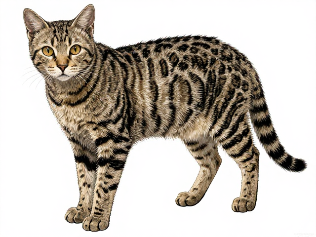 横纹猫身体修长?揭秘头部特征与体态识别指南