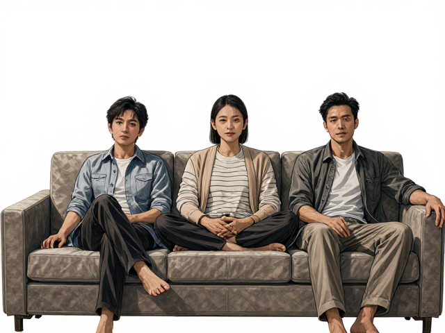 无醛添加一体式三人位沙发2.0-2.4m，环保舒适首选