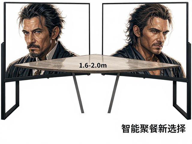 一体式双人位带屏幕款餐桌(1.6-2.0m),智能聚餐新选择