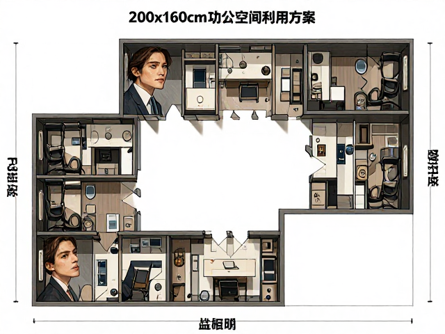 小型办公区200x160cm标准布局方案与高效空间利用指南