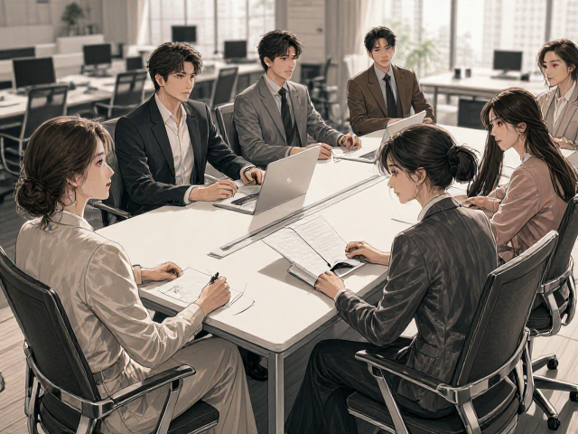 8人位小型会议桌6cm厚板,高颜值办公桌椅组合推荐