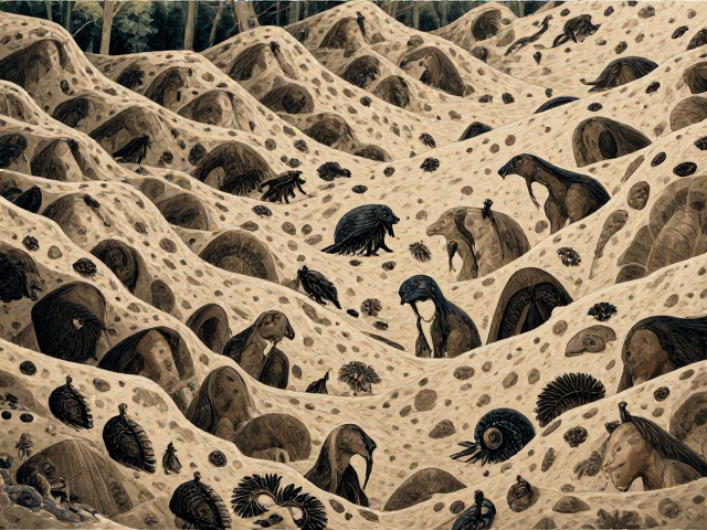 山地森林沙土掩埋下的生物栖息地貌探秘