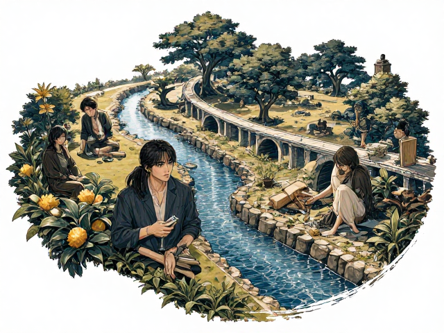 岛屿生态系统,栖息地貌与灌溉沟渠区域的生态平衡