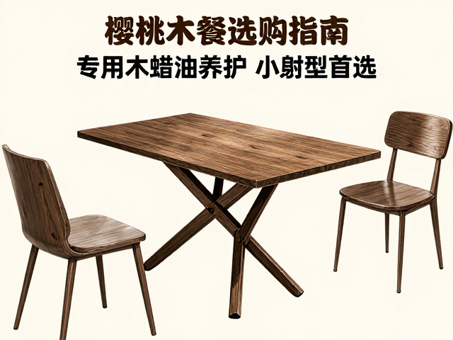 高颜值樱桃木可折叠餐桌选购指南,专用木蜡油养护,小户型首选
