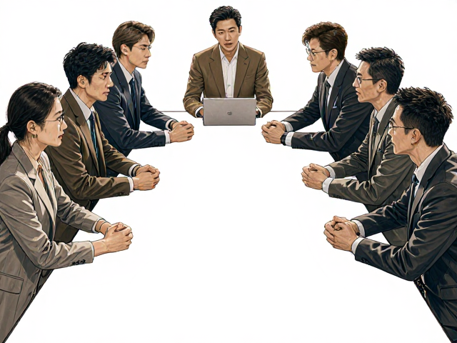 8人会议桌单人位课堂式布局,高效协作空间设计方案