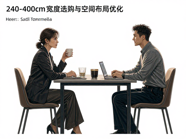 双人洽谈桌单人位配置指南,240-400cm宽度选购与空间布局优化