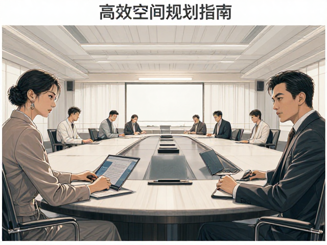 大型报告厅配单人位与6人会议桌，高效空间规划指南