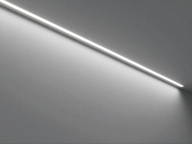 黑白灰主色调搭配一字直条LED灯带,打造高级极简风装修