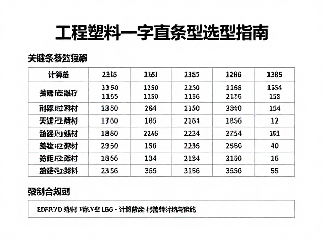 工程塑料一字直条型选型指南