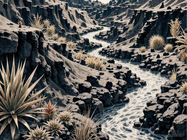栖息在火山岩溪流边缘,独特地貌下的生态秘境