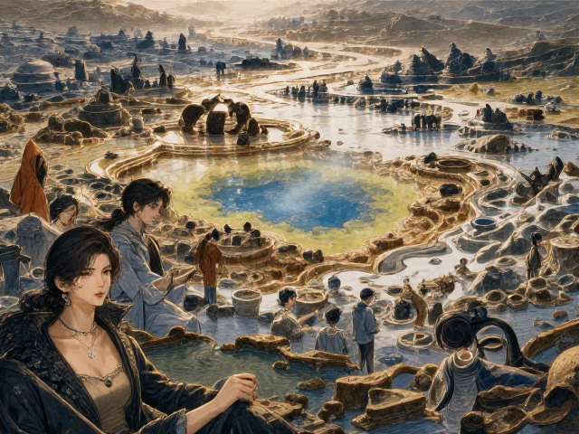 地热区高矿物质沉积地貌,独特栖息地探秘与地质成因解析