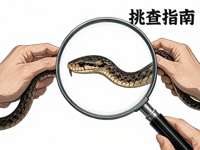 蛇苗挑选指南，体色纯度高、脊柱无弯曲，放大镜细查细节避坑