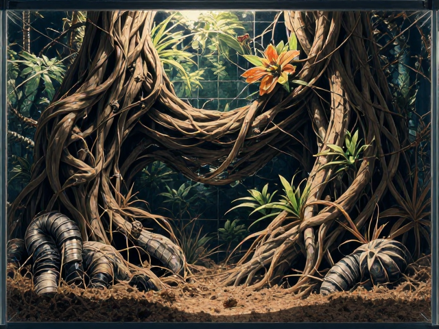 裸缸布置指南,椰土造景搭配自然散射光,打造高颜值雨林缸