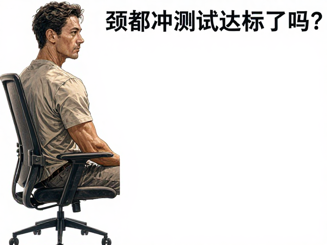 矮背简约办公椅带自适应腰靠,颈部冲击测试达标了吗?